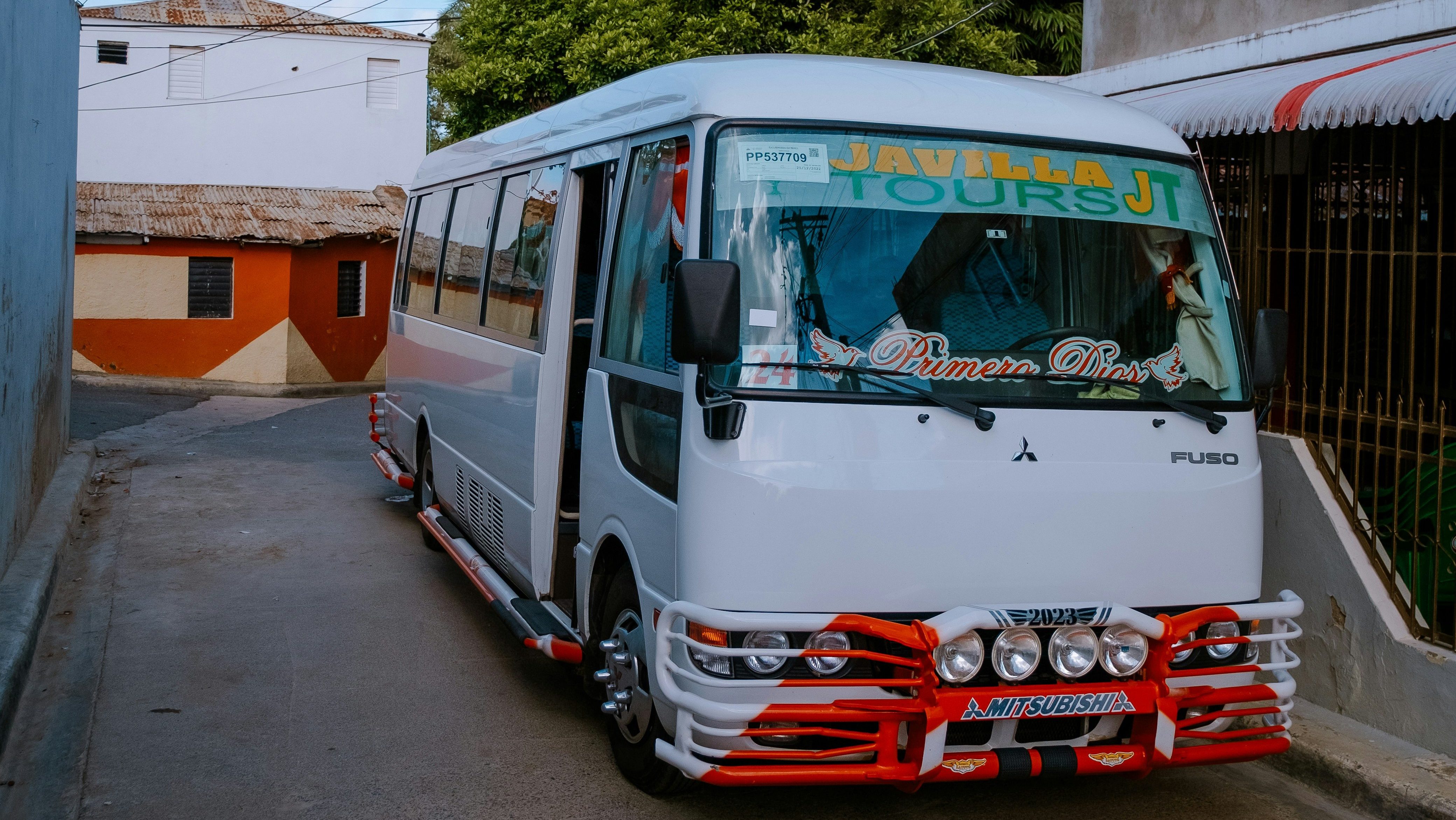Typical Dominican guagua used for public transportation